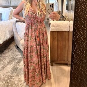 Bohemian Rhapsody Maxi Dress - Salmon Pink, Sage Green, Bronze